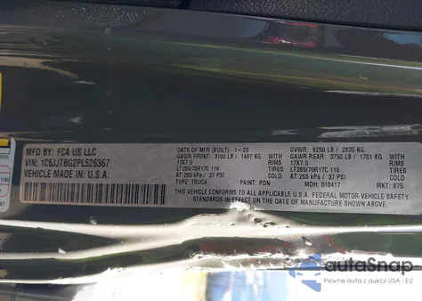 2023 Jeep Gladiator Rubicon 4X4 из США, поврежденный, VIN 1C6JJTBG2PL526367